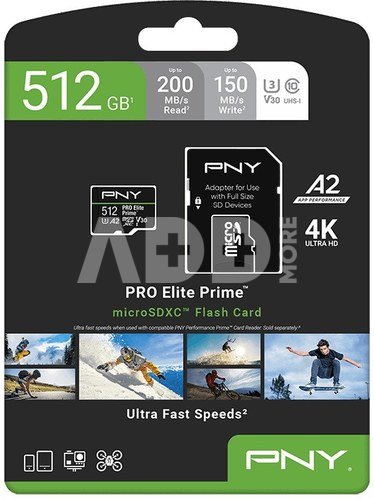 PNY Memory card microSDXC Elite Prime 512GB + adapter SD