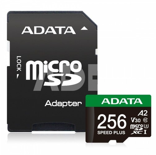 Adata microSD Speed Plus card 256GB UHS1 U3 V30 A2 180/160 MB/s