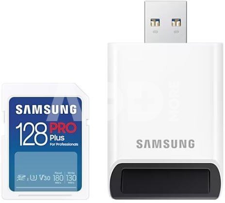 Samsung Memory card SD PRO Plus MB-SD128SB/WW 128GB + reader