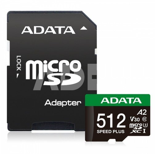 Adata microSD Speed Plus card 512GB UHS1 U3 V30 A2 180/160 MB/s