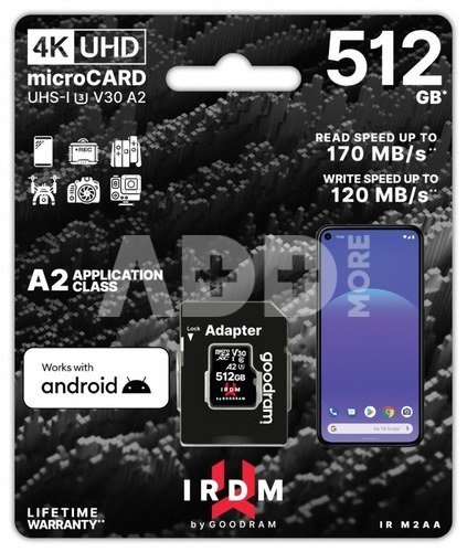 GOODRAM Memory card microSD IRDM 512GB UHS-I U3 A2 + adapter