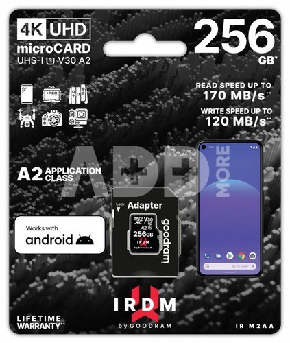 GOODRAM IRDM microSDXC 256GB V30 UHS-I U3 + adapter