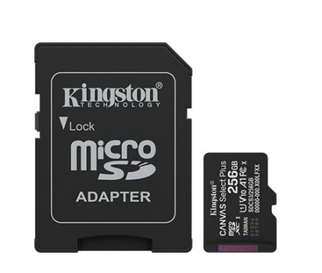 Kingston 256GB microSDXC Canvas Select Plus Gen3 150MB/s A1 Card + Adapter|SDCS3/256GB