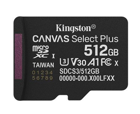 MEMORY MICRO SDXC 512GB UHS-I/SDCS3/512GBSP KINGSTON|SDCS3/512GBSP