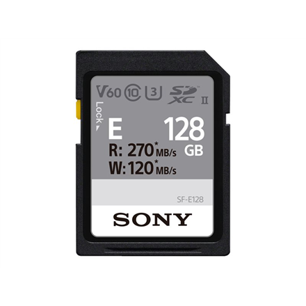 Sony | UHS-II SDXC Memory Card | SF-E | 128 GB | SDXC | Flash memory class 10, U3, V60|SFE128A.AE