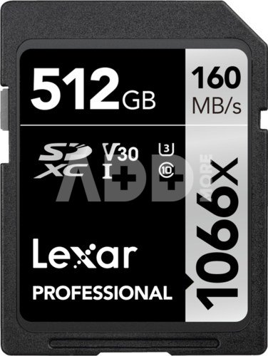 LEXAR PRO 1066X SDXC U3 (V30) UHS-I R160/W120 512GB