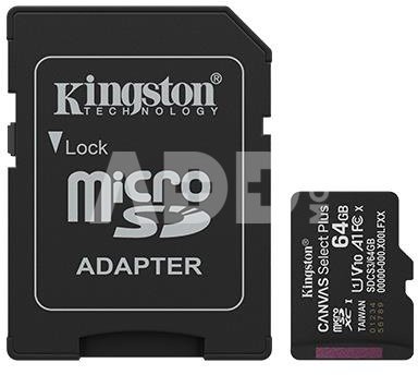 MEMORY MICRO SDXC 64GB UHS-I/W/ADAPTER SDCS3/64GB KINGSTON