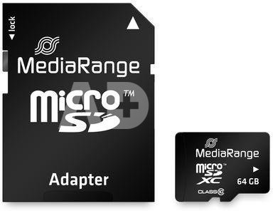 MEMORY MICRO SDXC 64GB C10/W/ADAPTER MR955 MEDIARANGE
