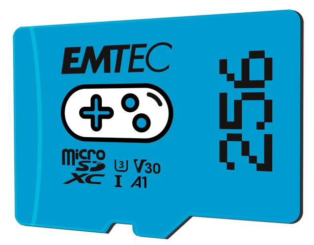 Emtec mSD 256GB UHSI U3 V30 A1 Gaming Blue