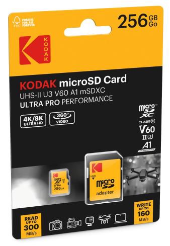 Kodak mSD 256GB UHS-II U3 A1 V60 Ultra Pro EKMSDM256GUHS2V1K