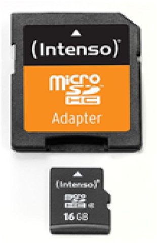 Atm.kort. INTENSO 16GB microSDHC adapter