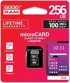 GOODRAM SDXC 256GB KORTELĖ kl 10 UHS I