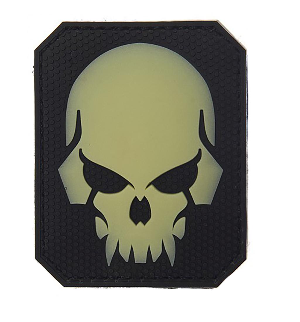 3D PVC Pirate Skull Glow antsiuvas su velkro .