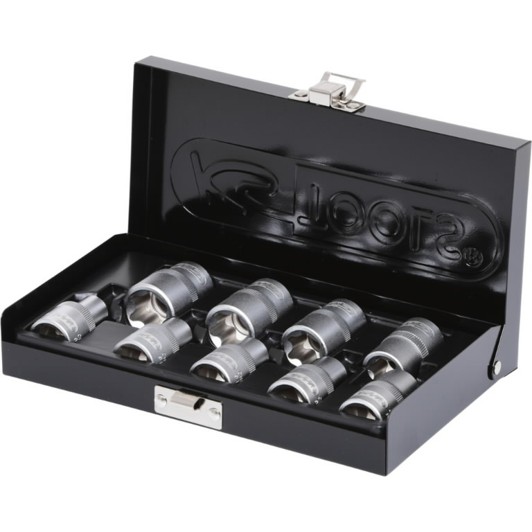 Galvučių komplektas 1/2'' Torx E10-E24 9vnt., KS Tools