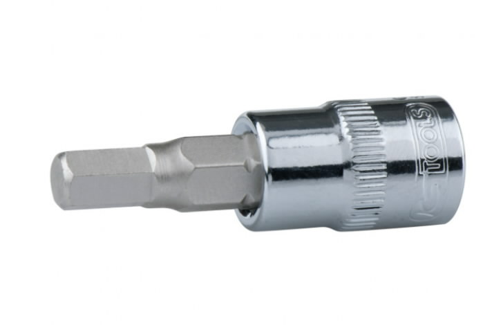 1/4" CHROME Bit socket hexagon, 10mm, KS Tools