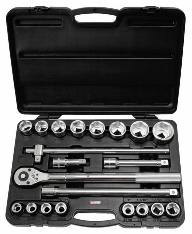 Galvučių komplektas 3/4'' 19-50mm 21vnt, KS Tools