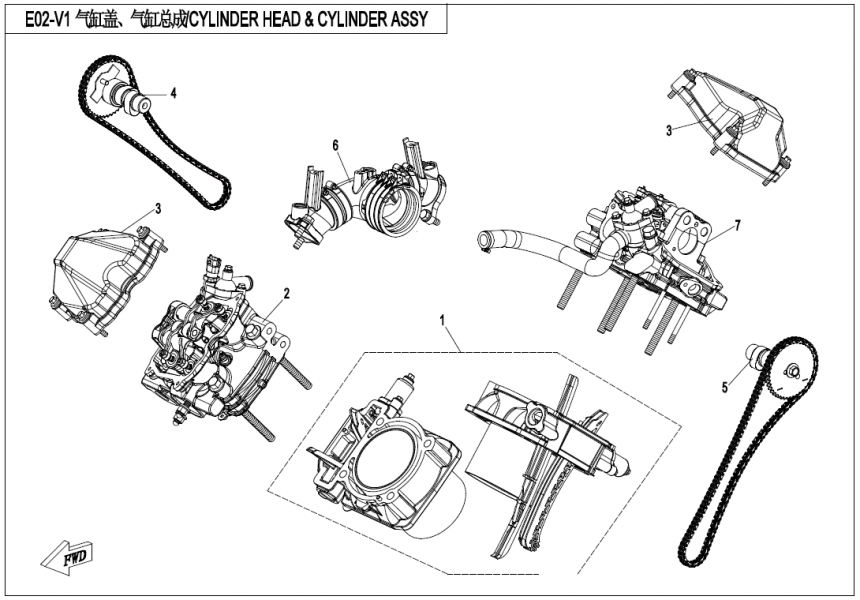 0JY0-023000 CYLINDER BODY ASSY. CFMOTO 1000 cc Nr. 1
