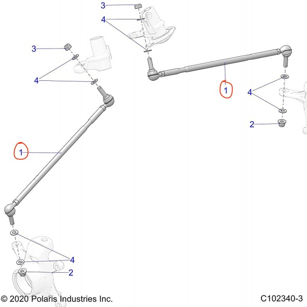 Vairo traukė Polaris TIE ROD ASSEMBLY 1824916