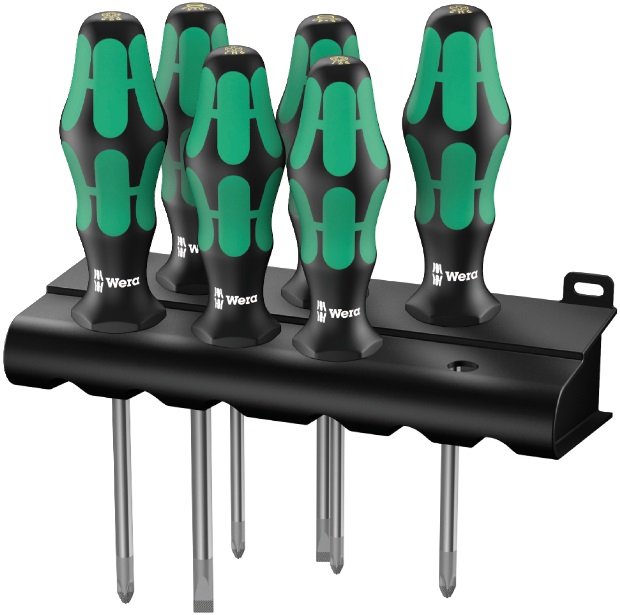 Atsuktuvų rinkinys su stovu Kraftform Plus 335/350/355/6, 105622 Wera