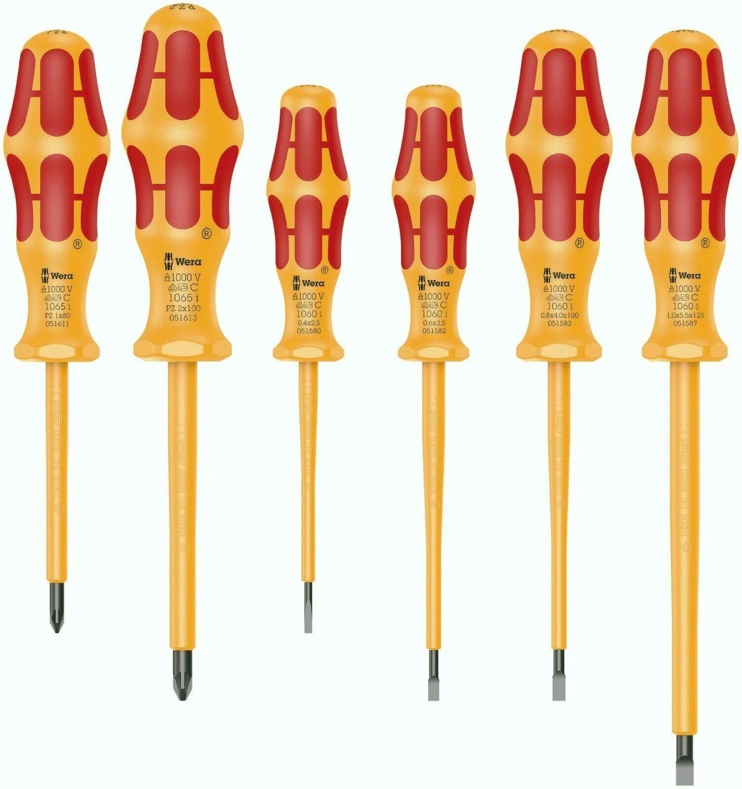 Atsuktuvų rinkinys elektrikui Kraftform Comfort 1060 i/1062 i/6 VDE, 051575 Wera