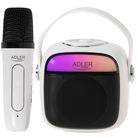 Kolonėlė Adler Karaoke Speaker With Microphone  AD 1199W  Bluetooth  White  Portable  Wireless