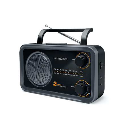 Radija Muse  2-bands portable radio  M-06DS  AUX in  Grey