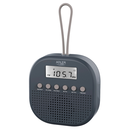 Radija Adler  Waterproof universal radio  AD 1912  Alarm function  Black