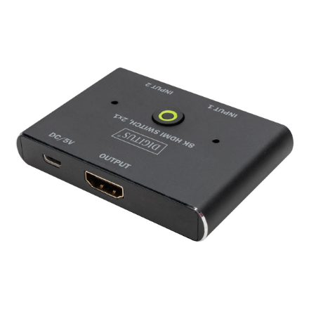 Konferencijų įranga ir reikmenys  Digitus 8K HDMI Switch, 2x1  DS-45341  Black