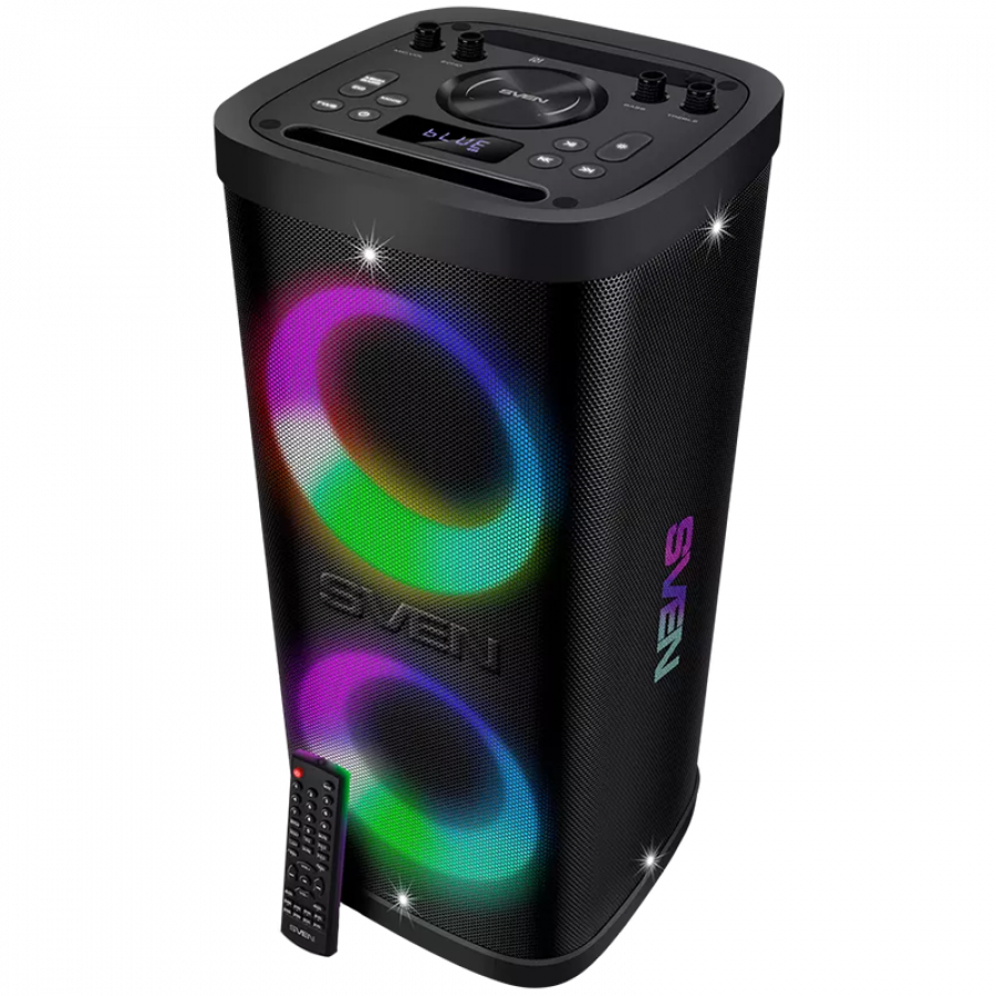 Portable speaker SVEN PS-930, black, power output 2x75W (RMS), TWS, Bluetooth, FM, USB, microSD