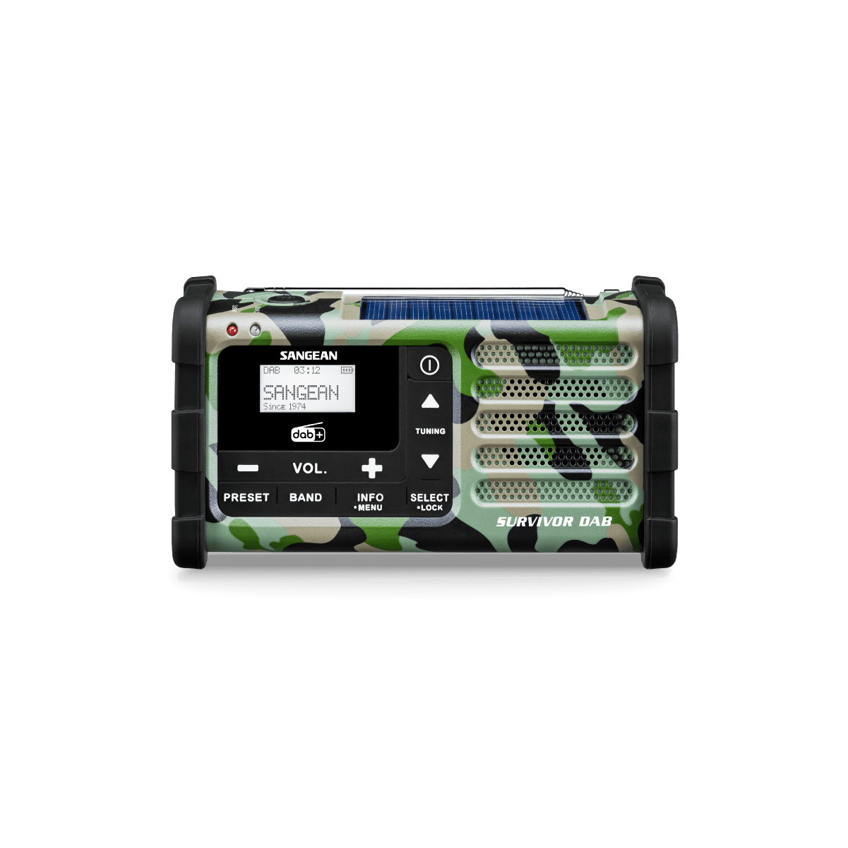 Radija SANGEAN skaitmeninė, su išorine baterija, DAB+/FM, RDS, kamufliažinė / MMR-88 DAB+