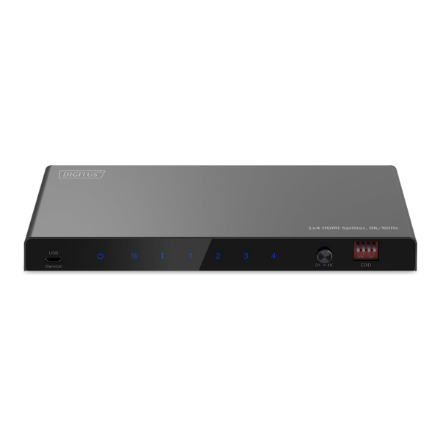 Konferencijų įranga ir reikmenys  Digitus 8K HDMI Splitter, 1x4  DS-55340  Black