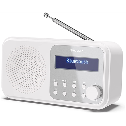 Radija Sharp DR-P420(WH) Tokyo Portable Digital Radio, FM/DAB/DAB+, Bluetooth 5.0, USB or Battery Po
