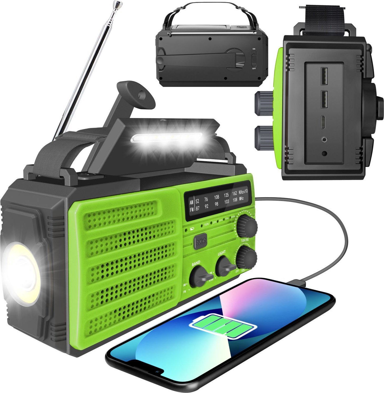 Radio Mozos MOZOS MD-091 FM/AM mobile solar powerbank battery