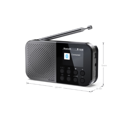 Radija Sharp DR-P520(GY) OSAKA Pocket/Handheld Portable Digital Radio, Grey  Sharp