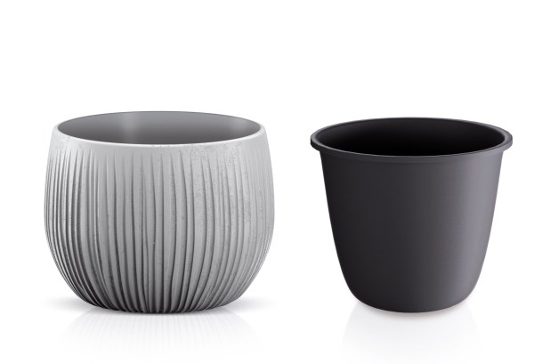 Plastikinis vazonas Beton Bowl DKB150-422U, pilkos spalvos