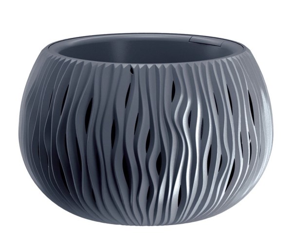 Plastikinis vazonas DSK180-S433 Bowl Sandy, antracito spalvos