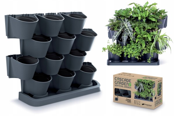 Vazonai vertikalūs antracit IO2W600S Cascade Garden