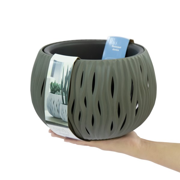 Plastikinis vazonas DSK240-405U Bowl Sandy, pilkos spalvos