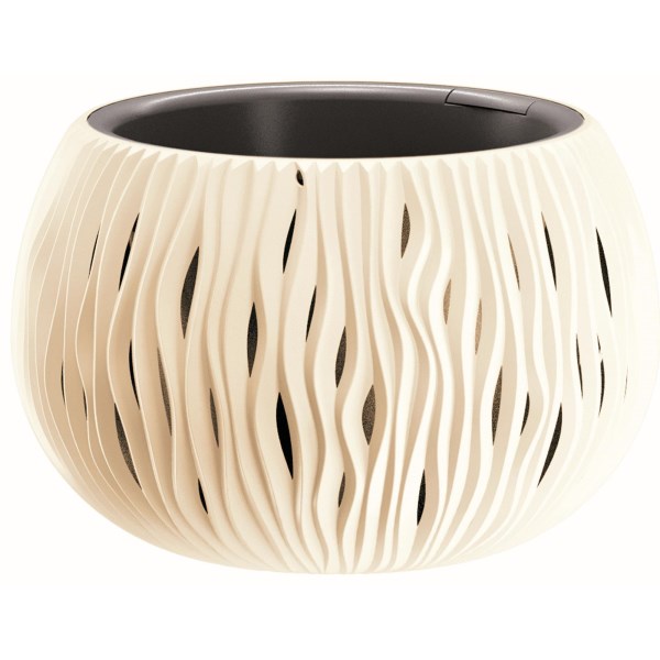 Plastikinis vazonas DSK240-CY728 Bowl Sandy, kreminės spalvos