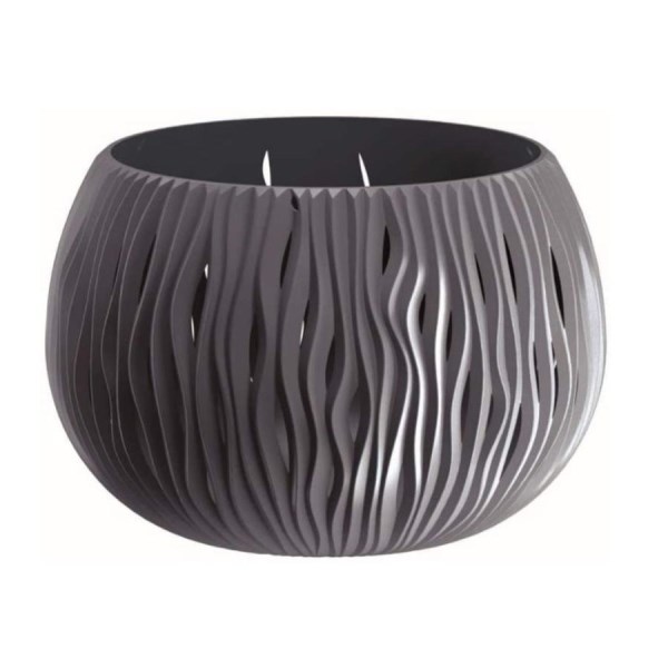 Plastikinis vazonas DSK240-S433 Bowl Sandy, antracito spalvos