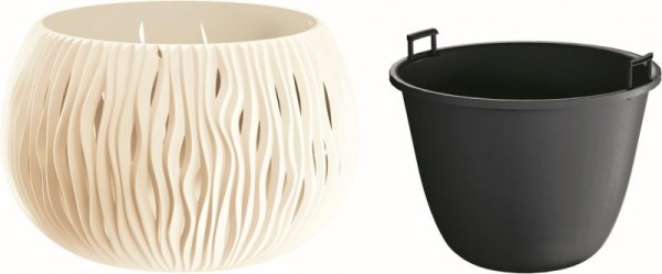 Plastikinis vazonas DSK290-CY728 Bowl Sandy, kreminės spalvos