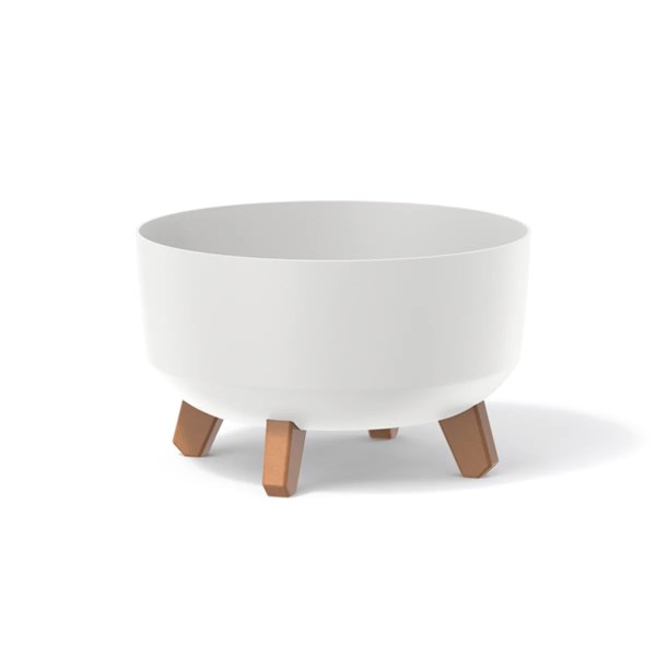 Plastikinis vazonas DGRL300L-S449 Gracia low, baltos spalvos