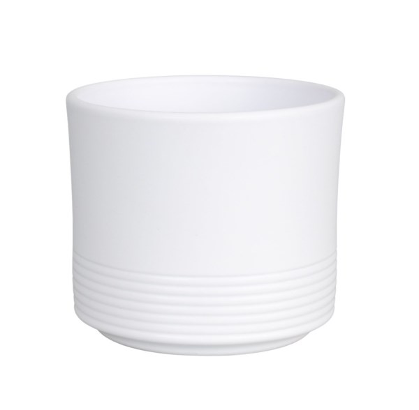Vazonas matinis baltas 16 cm Rille 992 CERMAX