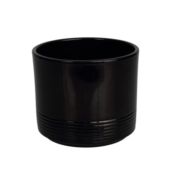 Vazonas juodas 20 cm Rille 992 CERMAX
