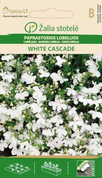 Paprastųjų lobelijų sėklos WHITE CASCADE Žalia stotelė