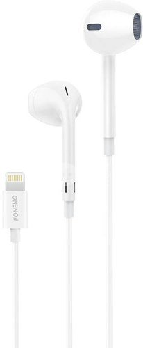 Wired earphones lightning Foneng T28 iPhone (white)