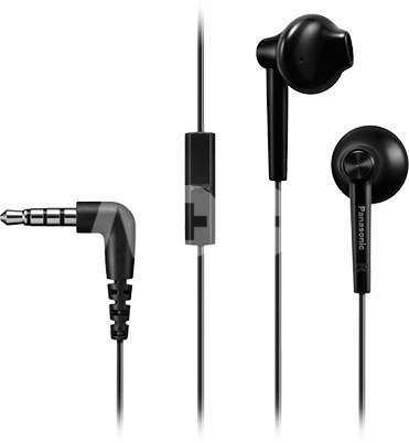 Panasonic Headphones RP-TCM55E-K In-ear, 3.5mm (1/8 inch), Microphone, Black,