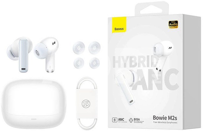 Earphones TWS Baseus Bowie M2s (white)