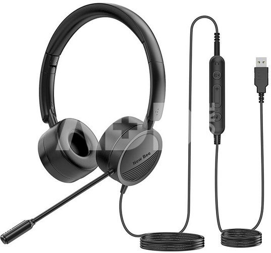 Wired headset with microphone NewBee NB-H360 (black)