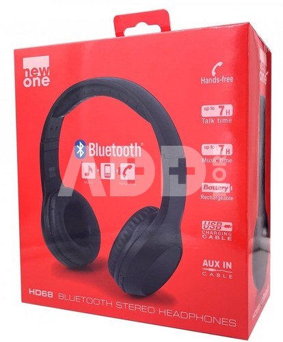 New one HD 68 Bluetooth Headphones, Black
